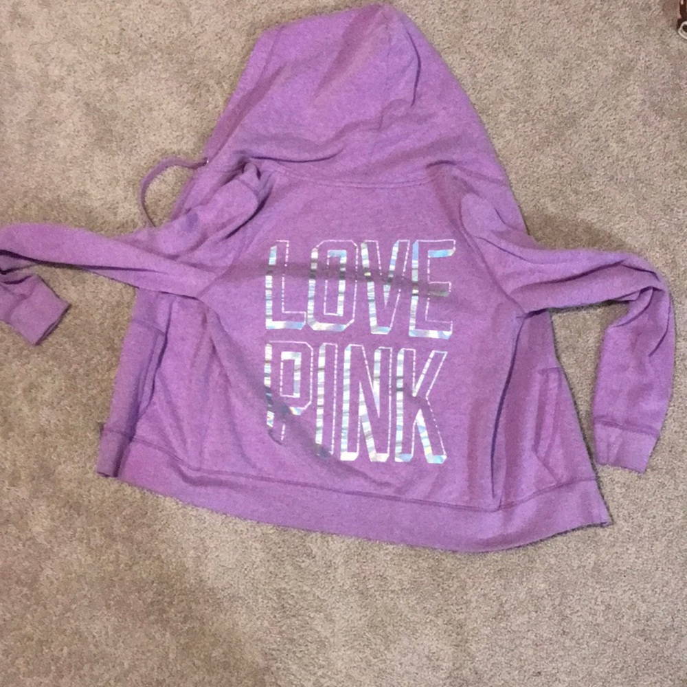 Large purple PINK sweatshirt.